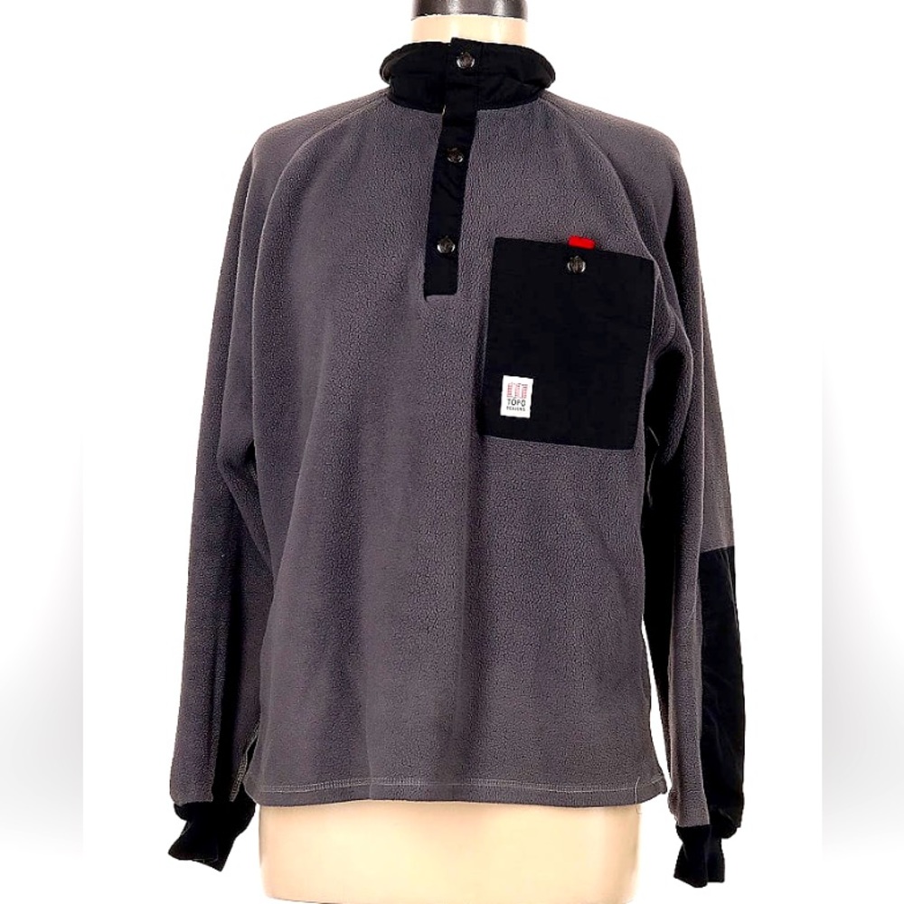 Topo Designs Mountain Fleece
Pullover Jacket Dark Gray Medium